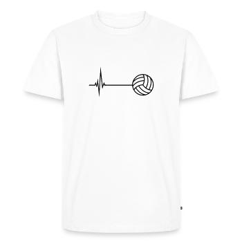 pulse frequency heartbeat cool volleyball round ci - Men's Premium Organic T-Shirt - white - Front - Nico (187cm)
