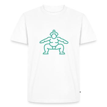 Sumo japonais turquoise - T-shirt Premium bio Homme - blanc - Devant - Nico (187cm)