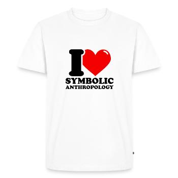 J’aime l’anthropologie symbolique - T-shirt Premium bio Homme - blanc - Devant - Nico (187cm)