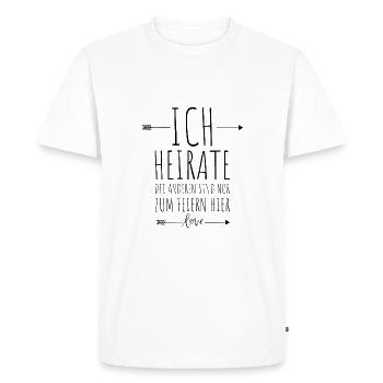 JGA - Le mariage des futurs mariés - T-shirt Premium bio Homme - blanc - Devant - Nico (187cm)