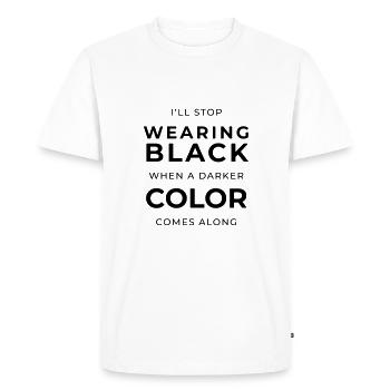 THE FASHION TEE - COULEUR PLUS FONCE QUE NOIR - T-shirt Premium bio Homme - blanc - Devant - Nico (187cm)