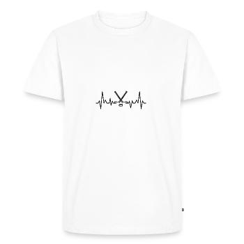 Hockey Heartbeat bâton de hockey - T-shirt Premium bio Homme - blanc - Devant - Nico (187cm)