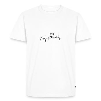 Chemist Shirt · Heartbeat · Laboratory · Science - Men's Premium Organic T-Shirt - white - Front - Nico (187cm)