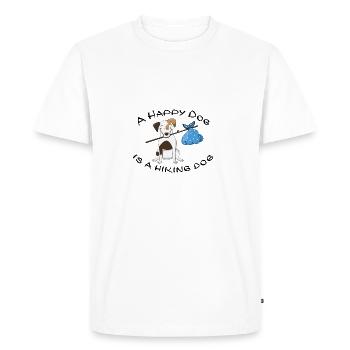 Randonnée dogowner Dog Backpacker Nature Animaux Amour - T-shirt Premium bio Homme - blanc - Devant - Nico (187cm)