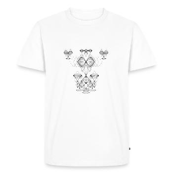 Abstract Faces Drawing Crazy Faces Art - Men's Premium Organic T-Shirt - white - Front - Nico (187cm)
