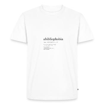 définition abibliophobia - T-shirt Premium bio Homme - blanc - Devant - Nico (187cm)