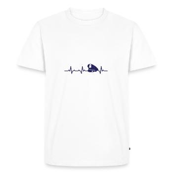 La police de fréquence cardiaque policier cadeau rythme cardiaque - T-shirt Premium bio Homme - blanc - Devant - Nico (187cm)