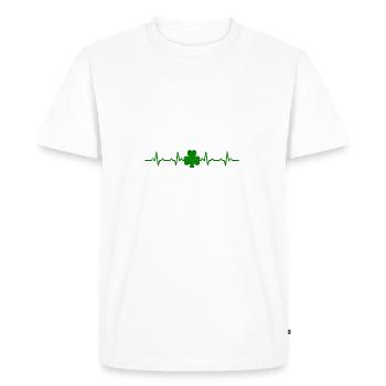 Irlande a battu Shamrock bonheur cadeau irlandais - T-shirt Premium bio Homme - blanc - Devant - Nico (187cm)
