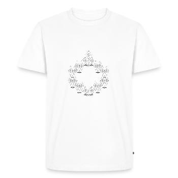 Faces prairie avec les yeux, le nez et la bouche - T-shirt Premium bio Homme - blanc - Devant - Nico (187cm)