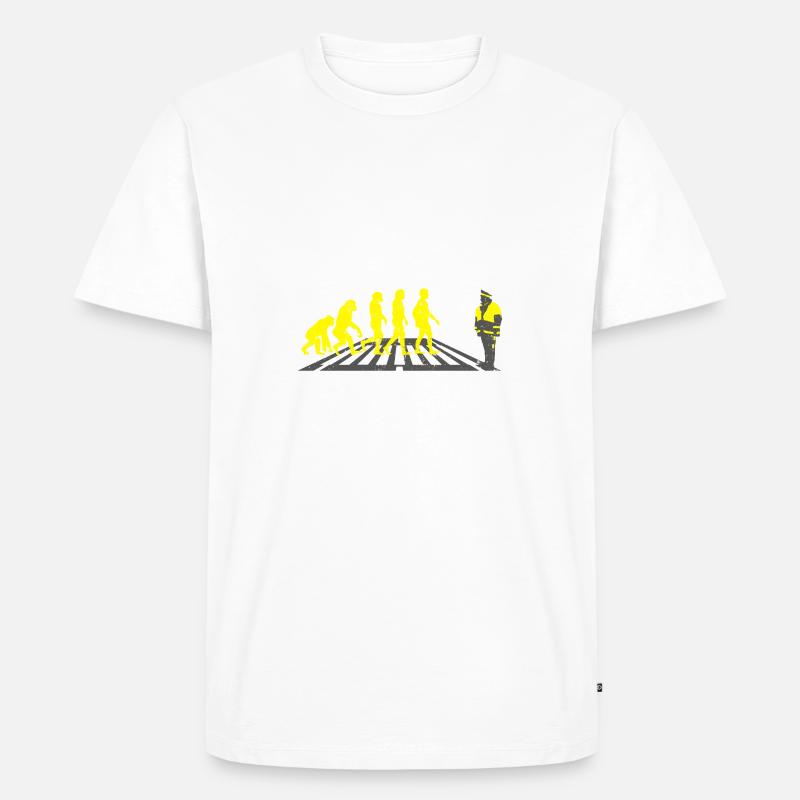 Schülerlotse Evolution Geschenk helfen schule - Männer Premium Bio T-Shirt - Weiß