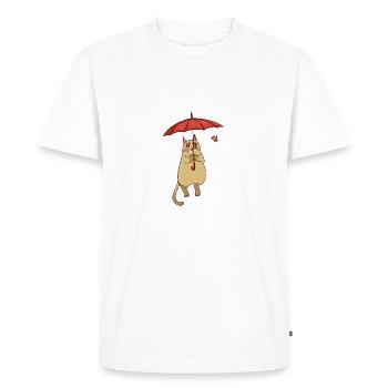 Cat umbrella - Men's Premium Organic T-Shirt - white - Front - Nico (187cm)
