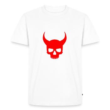 Devil Skull - Men's Premium Organic T-Shirt - white - Front - Nico (187cm)