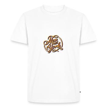 New York, Vintage Style lettrage Effet - T-shirt Premium bio Homme - blanc - Devant - Nico (187cm)