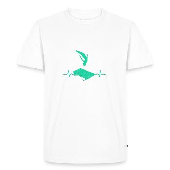 Trampoline sauter rythme cardiaque salto cadeau jump - T-shirt Premium bio Homme - blanc - Devant - Nico (187cm)