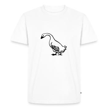 goose - Men's Premium Organic T-Shirt - white - Front - Nico (187cm)