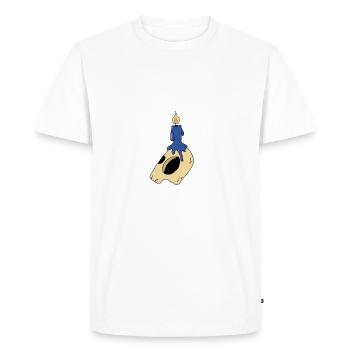 cadeau bougie bougie crâne crâne - T-shirt Premium bio Homme - blanc - Devant - Nico (187cm)
