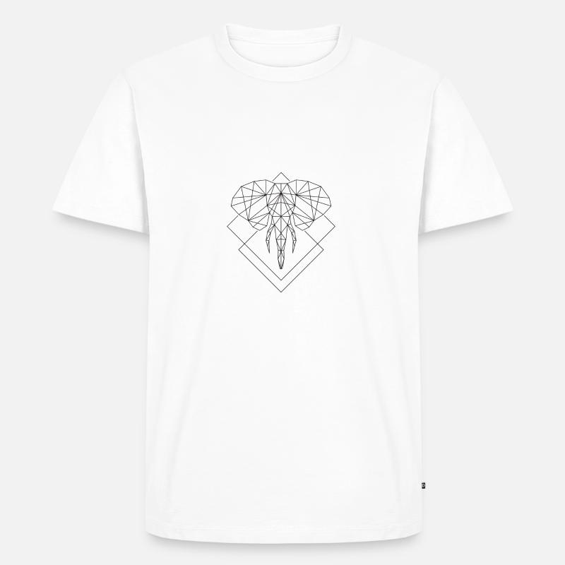 Polygon Elefant - Männer Premium Bio T-Shirt - Weiß