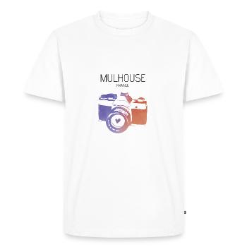 Camera Mulhouse France - Men's Premium Organic T-Shirt - white - Front - Nico (187cm)