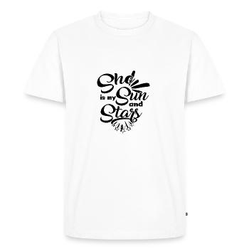 L'amour partenariat relation partenaires Valentine - T-shirt Premium bio Homme - blanc - Devant - Nico (187cm)