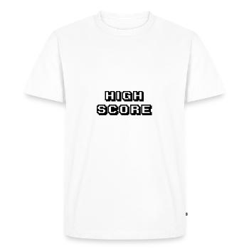 Arcade High Score black - Men's Premium Organic T-Shirt - white - Front - Nico (187cm)