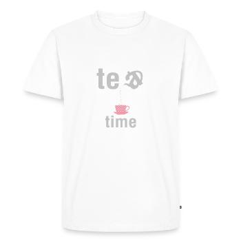 tea time - T-shirt Premium bio Homme - blanc - Devant - Nico (187cm)