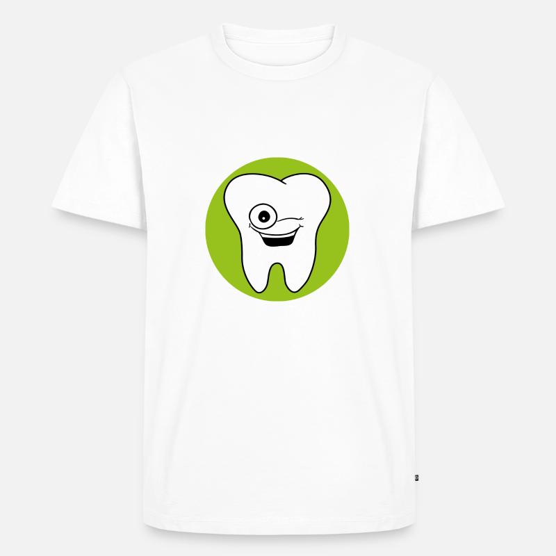 Zahnarztpraxis Logo Zahn - Männer Premium Bio T-Shirt - Weiß