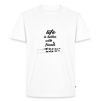 live is better with friends - Men's Premium Organic T-Shirt - white - Front - Nico (187cm)
