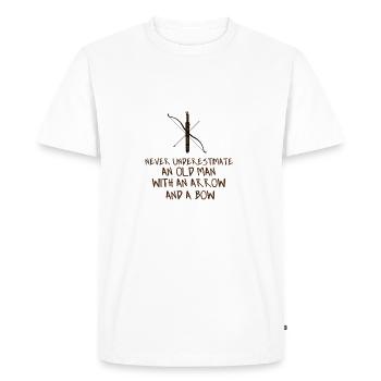 Bogenschießen Bogenschütze Hobby Geschenk Pfeil - Männer Premium Bio T-Shirt - Weiß - Vorne - Nico (187cm)