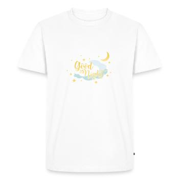 Good night sleep t shirt with moon and stars - Men's Premium Organic T-Shirt - white - Front - Nico (187cm)