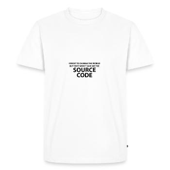 I want to change the world - Men's Premium Organic T-Shirt - white - Front - Nico (187cm)