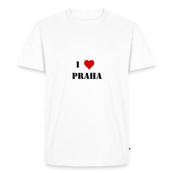 I love Prague Czech black gift idea - Men's Premium Organic T-Shirt - white - Front - Nico (187cm)