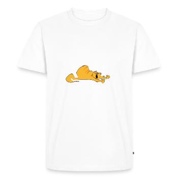 Chat étiré cadeau animal - T-shirt Premium bio Homme - blanc - Devant - Nico (187cm)