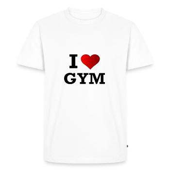J'AIME GYM - T-shirt Premium bio Homme - blanc - Devant - Nico (187cm)
