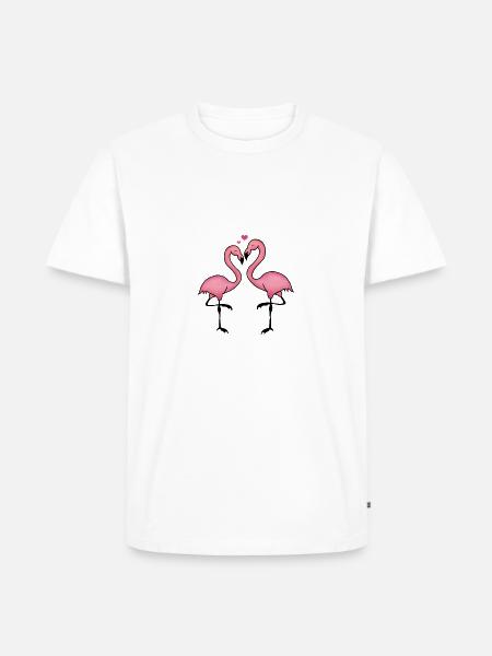 flamingos love - Men's Premium Organic T-Shirt - white
