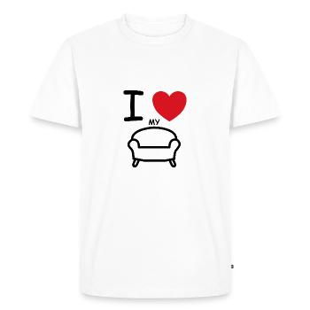 J'aime mon canapé en disant idée cadeau - T-shirt Premium bio Homme - blanc - Devant - Nico (187cm)