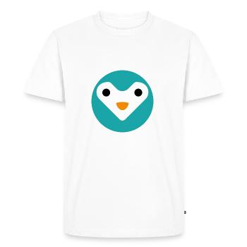 Chouette minimaliste - T-shirt Premium bio Homme - blanc - Devant - Nico (187cm)