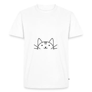 Style comique de tête de chat doux - T-shirt Premium bio Homme - blanc - Devant - Nico (187cm)