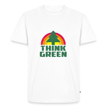 Cool Think Green T-shirt - Men's Premium Organic T-Shirt - white - Front - Nico (187cm)