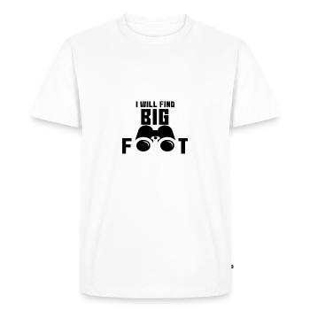 Big Foot Search Hunter Camping Monster Gift - Men's Premium Organic T-Shirt - white - Front - Nico (187cm)