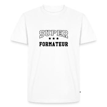 Formateur / Formatrice / Formation / Education - T-shirt Premium bio Homme - blanc - Devant - Nico (187cm)