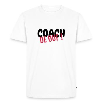 Coach / Coaching / Entraineur / Sport - T-shirt Premium bio Homme - blanc - Devant - Nico (187cm)