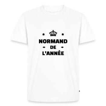 Normandie / Normand / Normande / France - T-shirt Premium bio Homme - blanc - Devant - Nico (187cm)