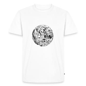 T-shirt d’Halloween - T-shirt Premium bio Homme - blanc - Devant - Nico (187cm)
