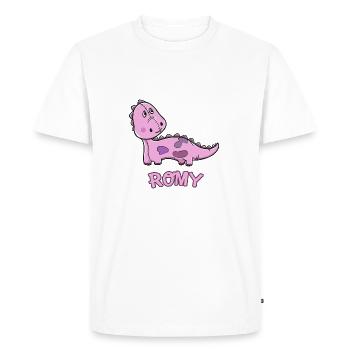 Dinosaur Funny Kid Romy Gift Birthday K - Men's Premium Organic T-Shirt - white - Front - Nico (187cm)