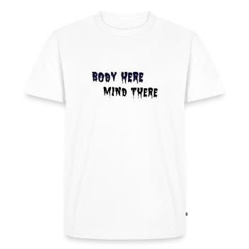 Body here, Mind there - T-shirt Premium bio Homme - blanc - Devant - Nico (187cm)