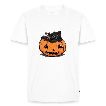 Halloween Costume drôle chat cadeau citrouille douce - T-shirt Premium bio Homme - blanc - Devant - Nico (187cm)