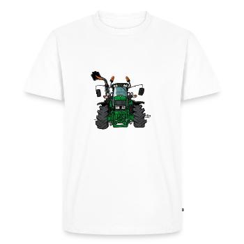 0175 tracteur vert - T-shirt Premium bio Homme - blanc - Devant - Nico (187cm)