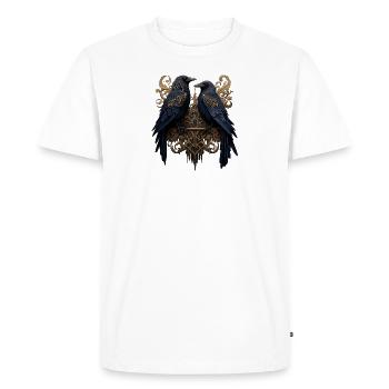 Hugin et Munin, les corbeaux d’Odin - T-shirt Premium bio Homme - blanc - Devant - Nico (187cm)