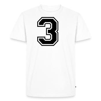 3 trois numero numero dos numero cadeau - T-shirt Premium bio Homme - blanc - Devant - Nico (187cm)
