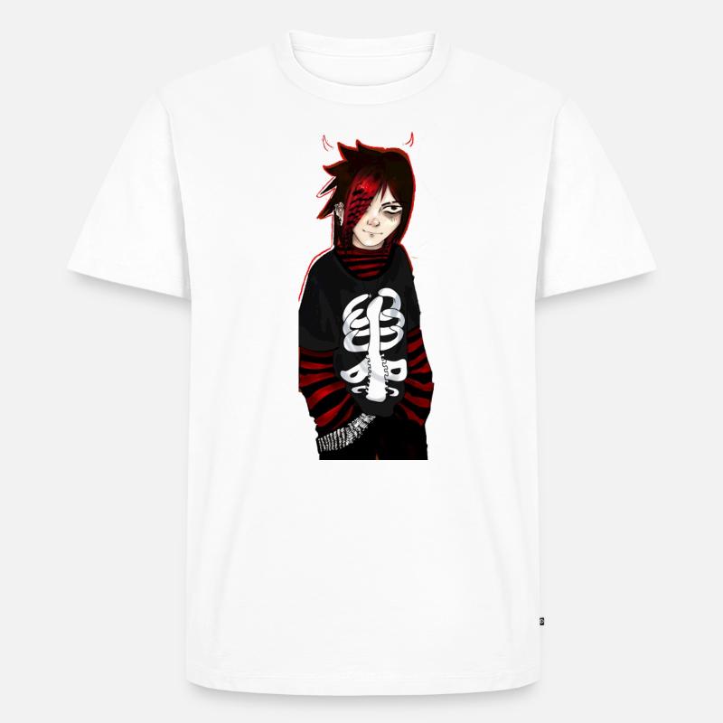 punk emo devil girl - Männer Premium Bio T-Shirt - Weiß